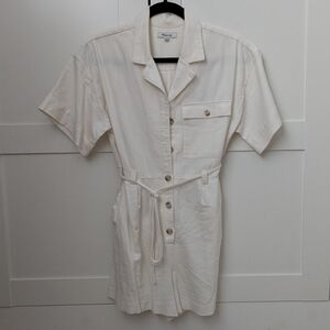 Madewell Off White Ivory Belted Romper